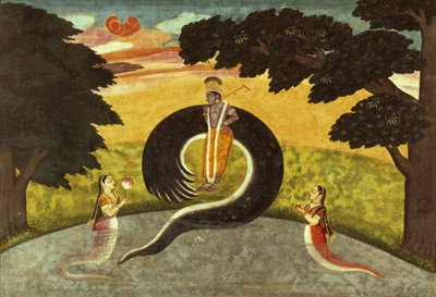 The submission of Kaliya, Basohli, Pahari School, 1700-65 by Pahari School